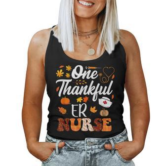 One Thankful Er Nurse Thanksgiving Fall Women Tank Top | Mazezy