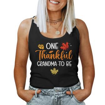 One Thankful Grandma To Be Fall Thanksgiving Pregnancy Women Tank Top - Monsterry