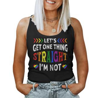 Lets Get One Thing Straight Im Not Lgbt Pride Gay Rainbow Women Tank Top | Mazezy