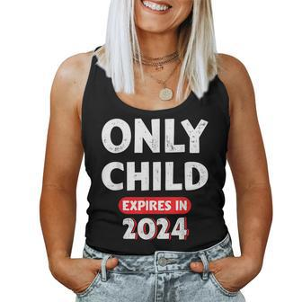 Only Child Expires In 2024 For New Big Brother Or Sister Women Tank Top Basic Casual Daily Weekend Graphic - Seseable