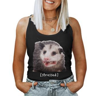 Opossum Stressed Funny Street Cat Meme Men Women Women Tank Top Weekend Graphic - Seseable