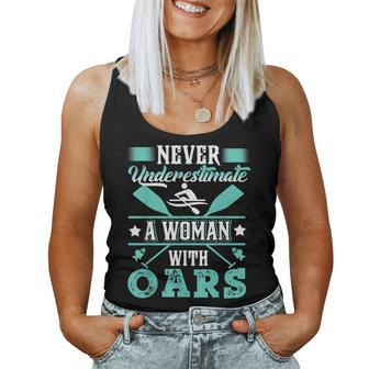 Paddling Never Underestimate A Woman With Oars Women Tank Top - Seseable
