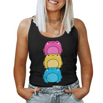 Pansexual Flag Color Frogs Subtle Pan Pride Lgbtq Lgbt Women Tank Top | Mazezy