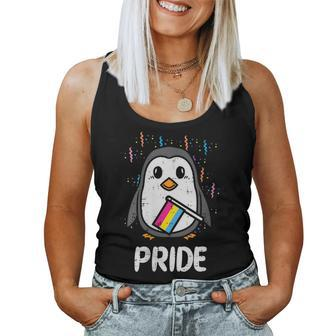 Pansexual Flag Penguin Lgbt Pan Pride Stuff Animal Women Tank Top | Mazezy