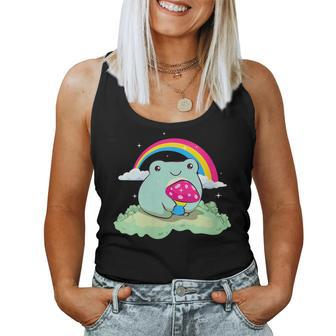 Pansexual Pride Pan Flag Cute Frog Mushroom Subtle Lgbtq Women Tank Top | Mazezy