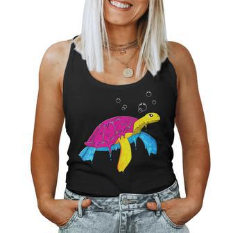 Pansexual Pride Pan Flag Sea Turtle Subtle Lgbtq Women Tank Top | Mazezy