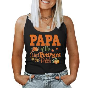 Papa Of The Cutest Pumpkin In The Patch Fall Season Women Tank Top | Mazezy