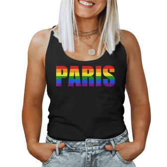 Paris France Lgbtq Pride Gay Lesbian Rainbow Flag Equality Women Tank Top | Mazezy