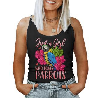 Parrot Just A Girl Who Loves Parrots Bird Watching Women Tank Top - Seseable