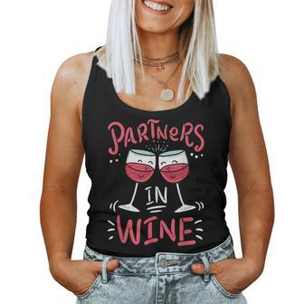 Partners In Wine Drinking Women Tank Top | Mazezy