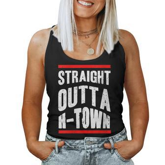 Patriotic H-Town Houston Pride Novelty Hometown Souvenir Women Tank Top | Mazezy