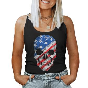 Patriotic Skeleton American Flag 4Th Of July Patriotic Pride Patriotic Women Tank Top | Mazezy CA