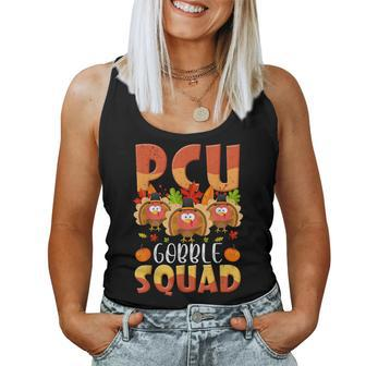 Pcu Gobble Squad Turkey Pcu Nurse Thanksgiving Matching Women Tank Top | Mazezy