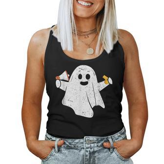 Pe Teacher Ghost Spooky Vibes Vintage Halloween For Teacher Women Tank Top | Mazezy