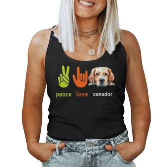 Peace Love Cavador Dog My Dogs Are My Cardio Women Tank Top | Mazezy