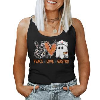 Peace Love Gastro Ghost Nurse Orthodontist Halloween Costume Women Tank Top - Monsterry UK