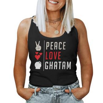 Peace Love Ghatam Drum Instrument Ghatam Drummer Player Women Tank Top | Mazezy