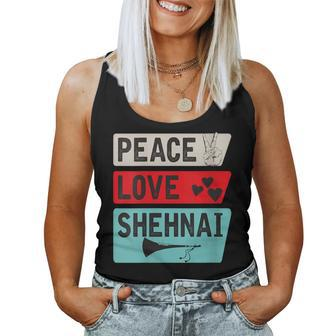 Peace Love Shehnai Musical Instrument Shehnai Music Player Women Tank Top | Mazezy