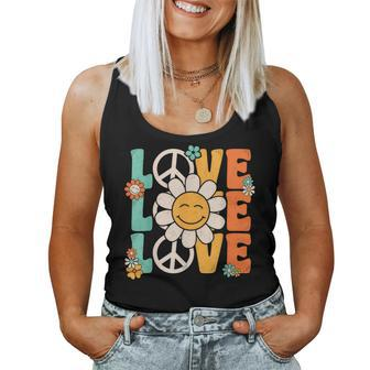 Peace Sign Love 60S 70S 80S Costume Groovy Theme Party Women Tank Top - Monsterry CA