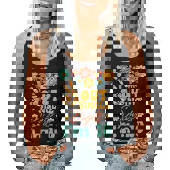 Peace Out Single Digits Im 10 Retro Sunflower Groovy Women Tank Top | Mazezy