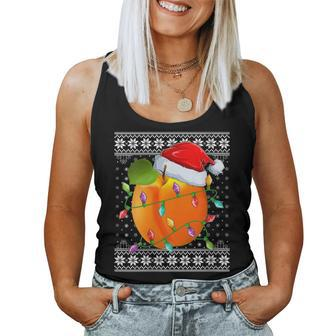 Peaches Xmas Ugly Sweater Santa Lighting Peaches Christmas Women Tank Top - Seseable
