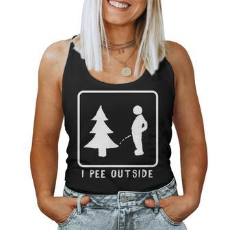 I Pee Outside Sarcastic Camping For Campers Women Tank Top | Mazezy