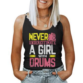 Percussionist Never Underestimate A Girl With Drums Women Tank Top - Monsterry