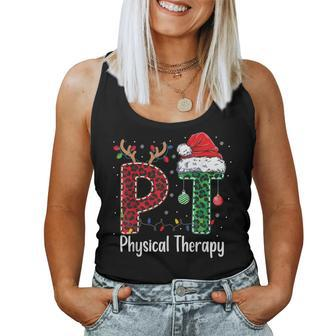 Physical Therapy Christmas Santa Hat Pt Therapist Xmas Women Tank Top - Seseable