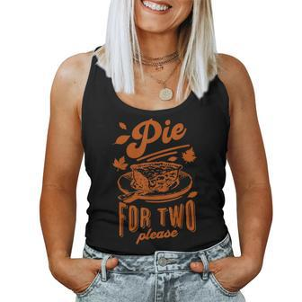 Pie For Two Please Fall Vibes Thanksgiving Pregnancy Reveal Women Tank Top - Thegiftio UK