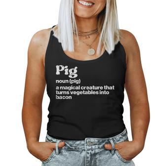 Pig Definition Bacon Bbq Barbecue Grill Men Women Kids For Pig Lovers Women Tank Top | Mazezy