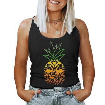 Pineapple Flamingo Exotic Beach Hawaiian Summer Women Tank Top | Mazezy