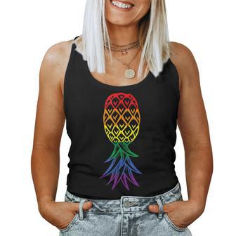 Pineapple Upside Down Cute Rainbow Lgbt Singer Women Tank Top | Mazezy DE