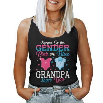 Pink Or Blue Grandpa Keeper Of The Gender Grandpa Loves You Women Tank Top | Mazezy