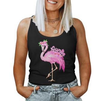 Pink Flamingo Auntie Bird Christmas Matching Family Flamingo Women Tank Top | Mazezy