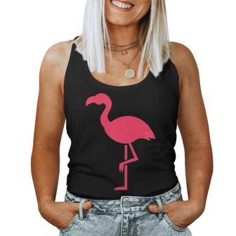 Pink Flamingo On Breast - Summer Vibes Summer Beach Style Women Tank Top | Mazezy