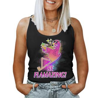 Pink Flamingo Be Flamazing Flamingo Women Tank Top | Mazezy