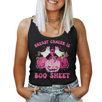 Pink Halloween Wife Pink Breast Cancer Is Boo Sheet Women Tank Top - Monsterry CA