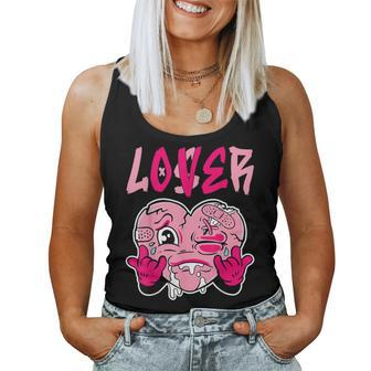 Pink Loser Lover Pink Drip Heart Matching Outfit Women Tank Top | Mazezy