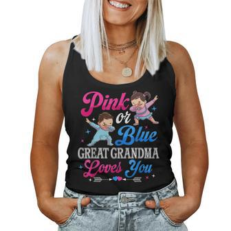 Pink Or Blue Great Grandma Loves You Baby Gender Reveal Women Tank Top Basic Casual Daily Weekend Graphic - Seseable