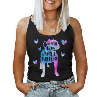 Pitbull Rescue Is My Favorite Breed Watercolor Cute Mom Women Tank Top | Mazezy