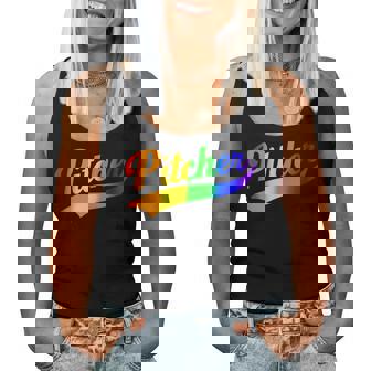 Pitcher Rainbow Gay Pride Women Tank Top | Mazezy