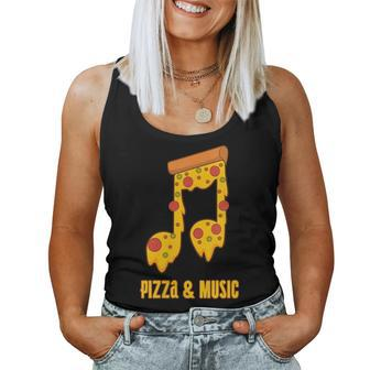 Pizza And Music Notes Musician Clef Italian Food Women Tank Top | Mazezy