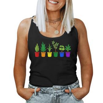 Plant Lover Rainbow Gay Lgbtq Pride Month Supporter Graphic Women Tank Top | Mazezy