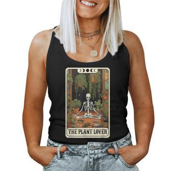 The Plant Lover Tarot Card Halloween Skeleton Stay Spooky Women Tank Top