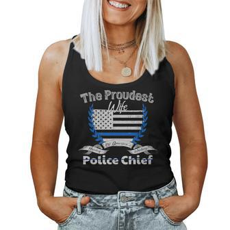 Police Chief Proud Wife Graphic Women Tank Top | Mazezy