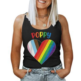 Poppy Lgbt Flag Heart Gay Pride Month Lgbtq Rainbow Women Tank Top | Mazezy