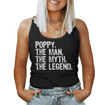 Poppy The Man The Myth The Legend Grandpa Christmas Women Tank Top | Mazezy