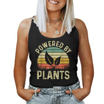 Powered By Plants Veggie Vegan Gardening Women Tank Top Basic Casual Daily Weekend Graphic - Thegiftio UK