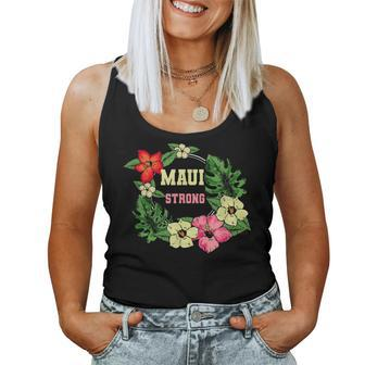Pray For Maui Hawaii Strong Lahaina Hawaiian Floral Women Tank Top - Seseable
