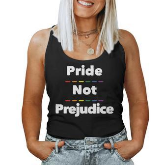 Pride Not Prejudice Lgbt-Q Gay Pride Lgbt Flag Rainbow Color Women Tank Top | Mazezy